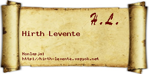 Hirth Levente névjegykártya